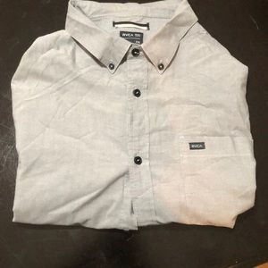 RVCA XXL long sleeve gray button-down shirt